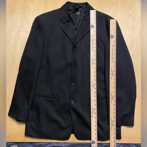 Black Claiborne Men’s Suit Jacket Blazer 42R - Picture 2 of 12